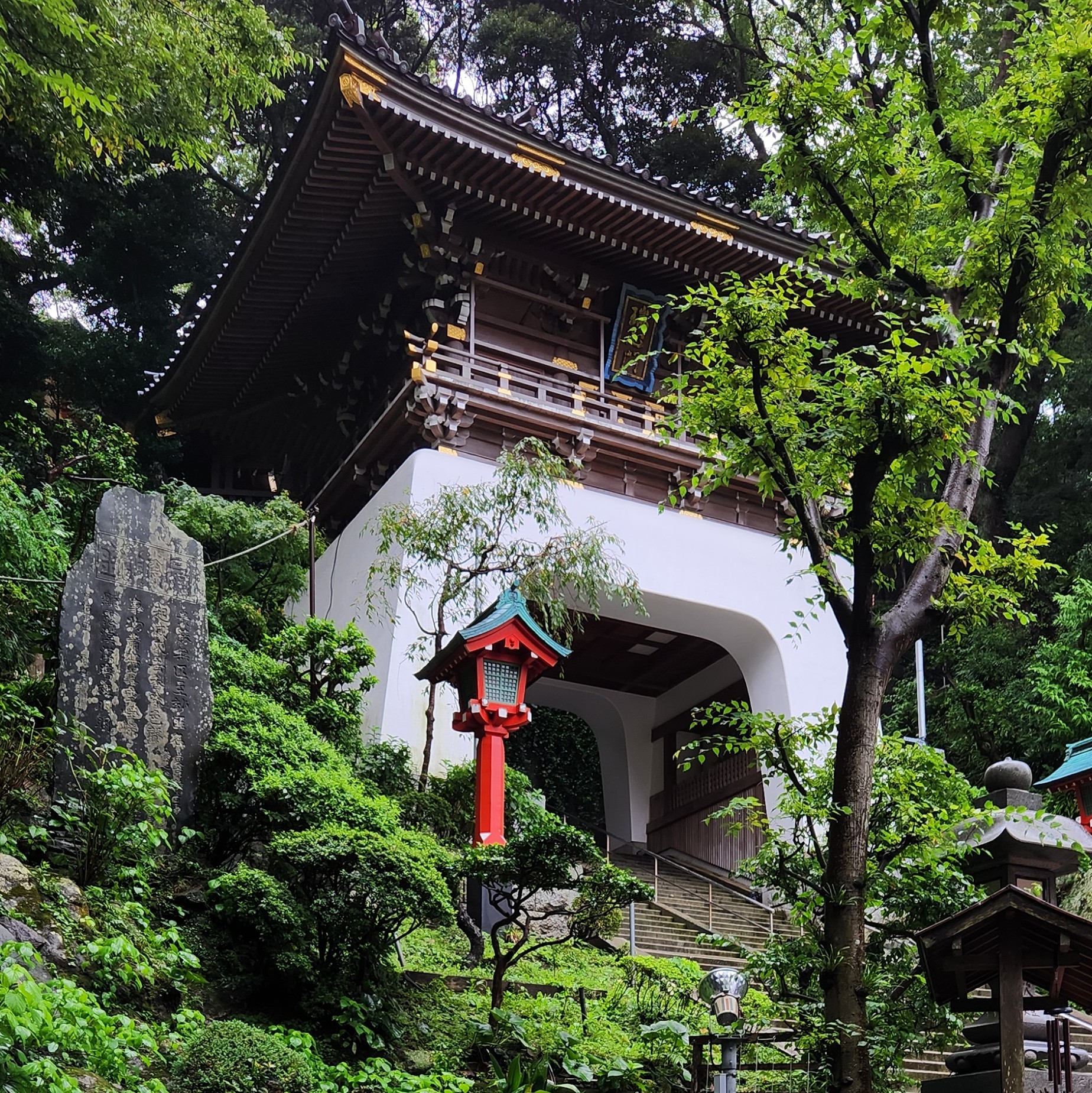 Image of japanese temple entrance staircase